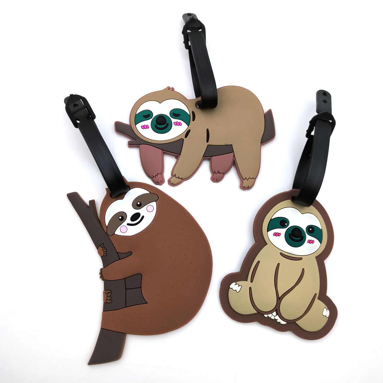 Travel Accessories On Plane - 1 ピース/3 個最新のトラベルアクセサリー荷物タグクリエイティブナマケモノ飛行機搭乗券スーツケースシリコンポータブル旅行ラベル