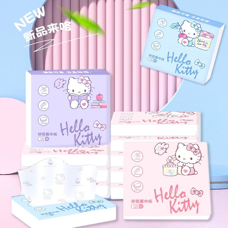 Travel Accessories Japan - 新しいハローキティバッグティッシュ6パック携帯用フェイシャルティッシュ3枚重ねサンリオキュートプリントトラベルティッシュ無香料女の子向けギフト卸売