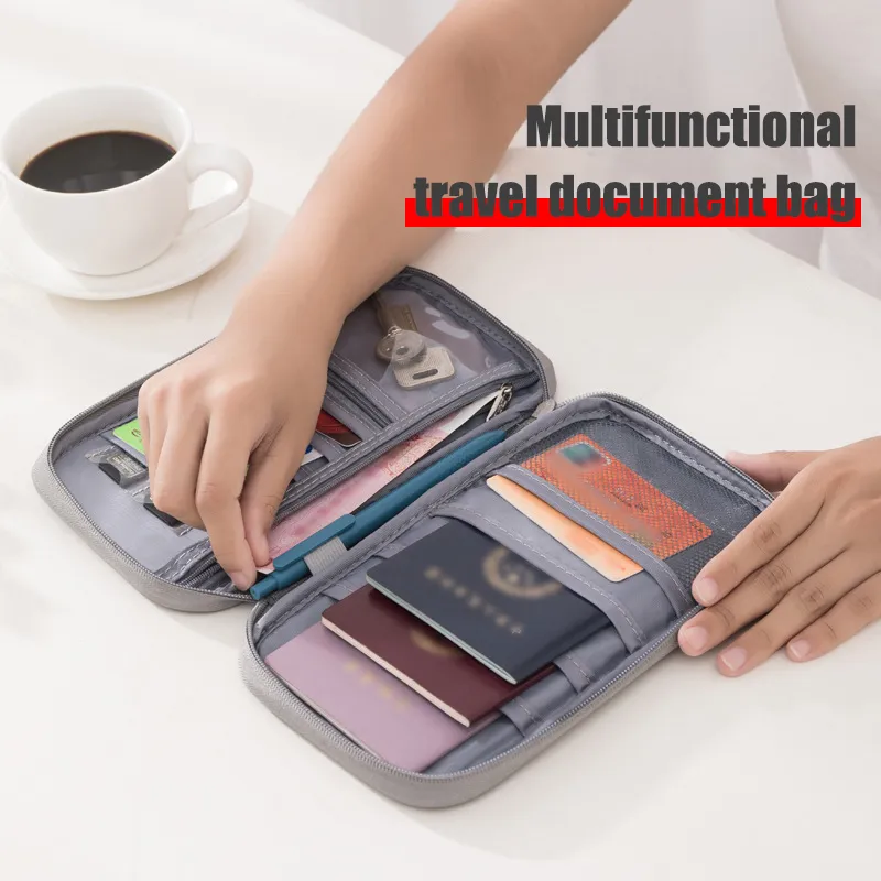 Travel Accessories On Plane - 1PC ポータブル旅行飛行機バッグ防水高品質ビジネスパスポートバッグ多機能カチオン文書収納