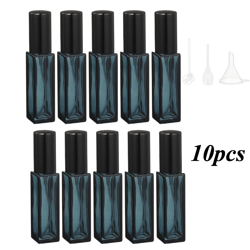Travel Accessories High End - 10個の香水ボトルスプレー空の香水アトマイザー詰め替え可能、3つのアクセサリー付き、漏れ防止、細かいミスト、ハイエンドトラベルボトル(8ml)