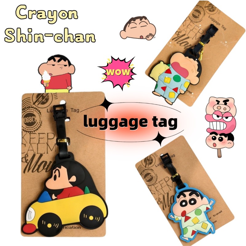 Travel Accessories Store - クレヨンしんちゃん漫画アニメキャラクターファッション荷物タグかわいいバッグ旅行携帯用吊り下げアクセサリー装飾ギフト