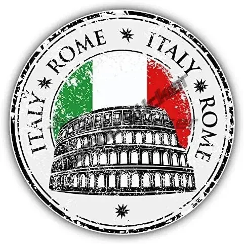 Travel Accessories Italy - ローマ市イタリア国旗グランジトラベルスタンプビニールデカールステッカー防水車のデカールバンパーステッカーカーアクセサリー装飾