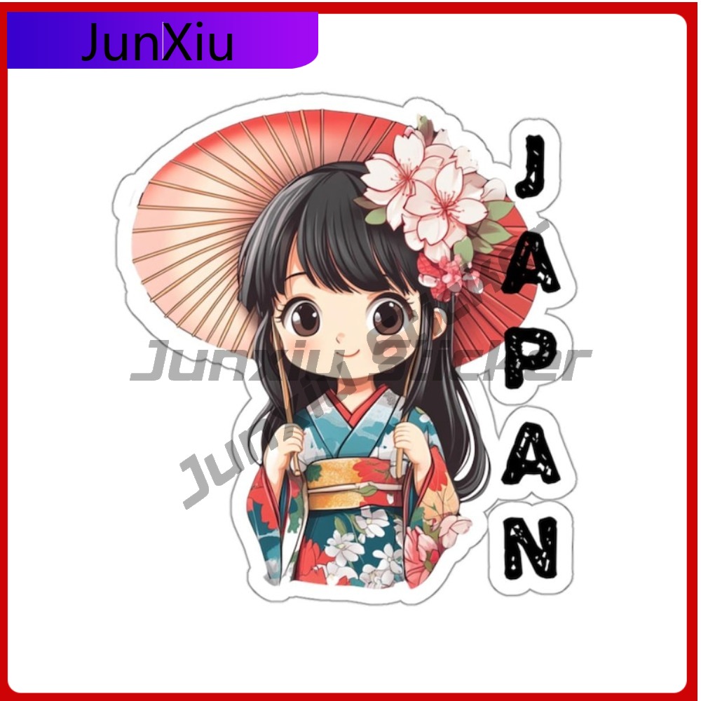 Travel Accessories Japan - 日本旅行ステッカー アジアの日本人少女ステッカー 外装アクセサリー キャンピングカーの窓 フロントガラス 荷物