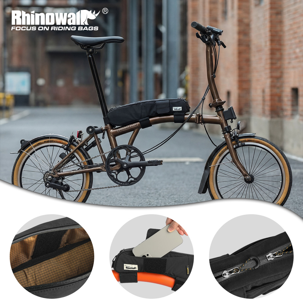 Travel Accessories Youtube - Rhinowalk 自転車トップチューブバッグブロンプトン用折りたたみ自転車サイクリング三角バッグ旅行カジュアル通勤ツールバッグ自転車アクセサリー