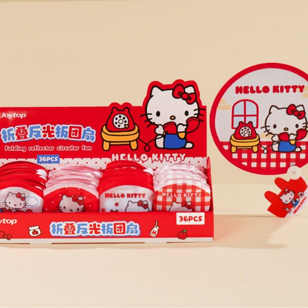Travel Accessories Japan - 1 個本物のサンリオハローキティ折りたたみ反射ハンドファンピンクレッドポータブル折りたたみ式ハンドヘルドファンパーティー絶賛旅行用