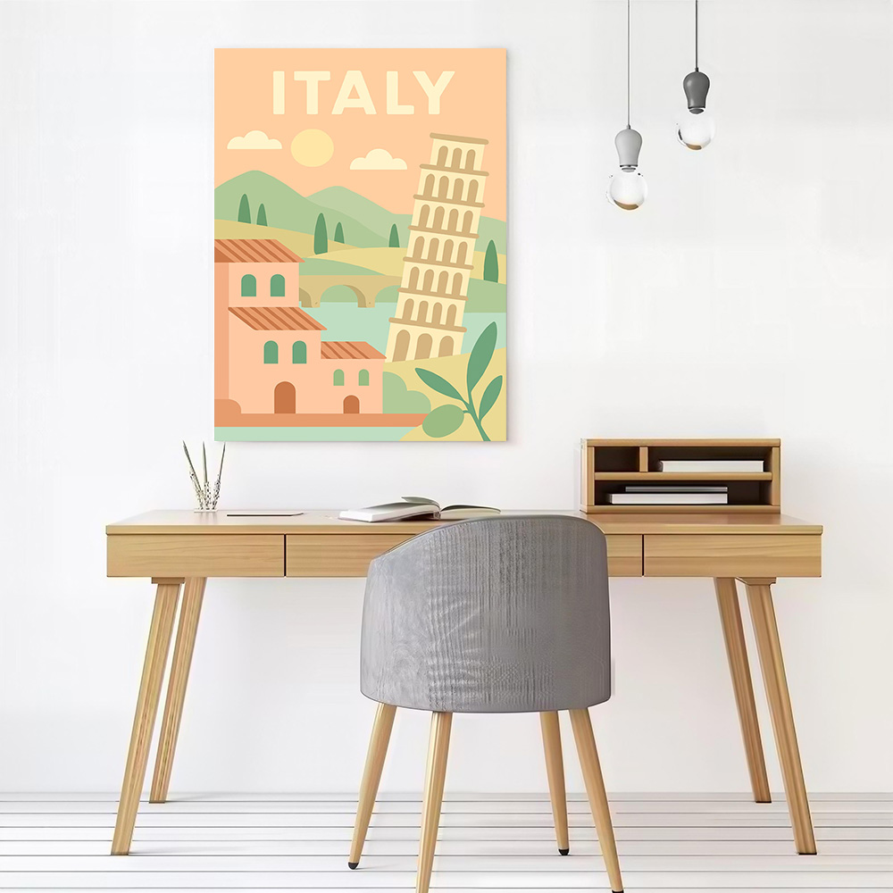 イタリア旅行キャンバスウォールアートポスターカスタマイズ可能 - Travel Accessories Italy のレビューと価格