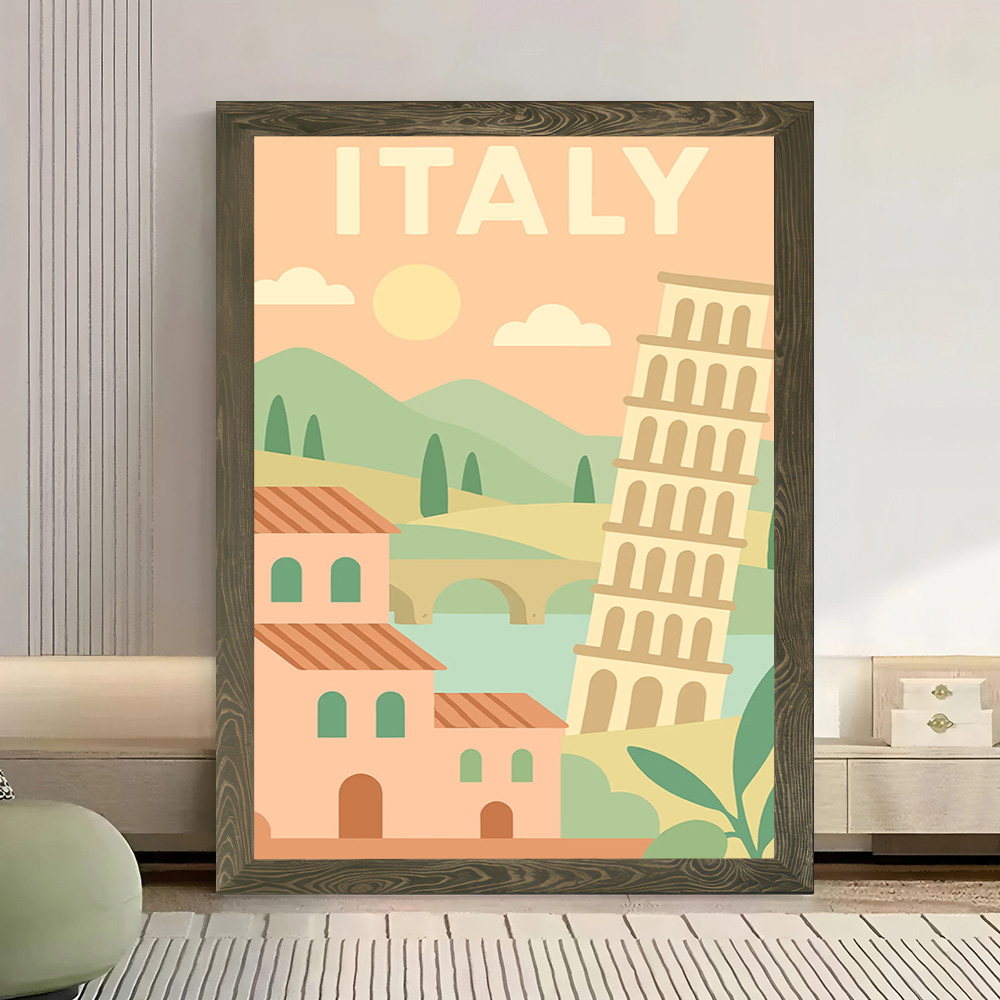 イタリア旅行キャンバスウォールアートポスターカスタマイズ可能 - Travel Accessories Italy のレビューと価格