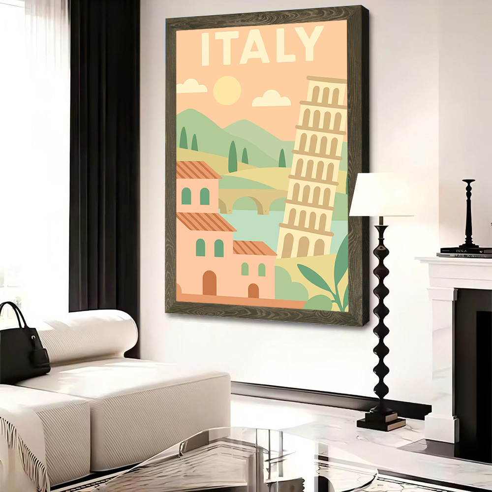 イタリア旅行キャンバスウォールアートポスターカスタマイズ可能 - Travel Accessories Italy のレビューと価格