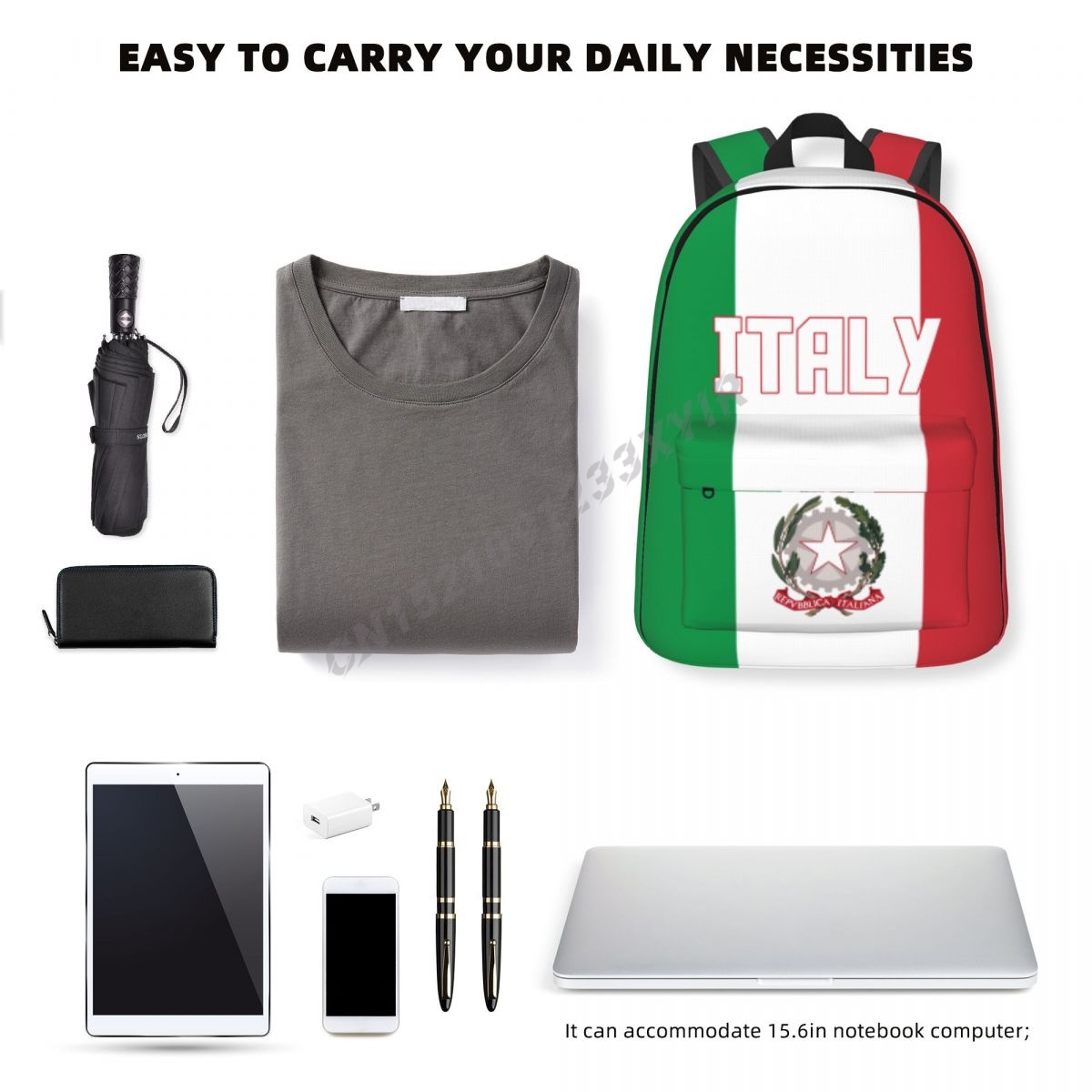 ユニセックスバックパックイタリア国旗イタリアステッチ通学メッ - Travel Accessories Italy のレビューと価格
