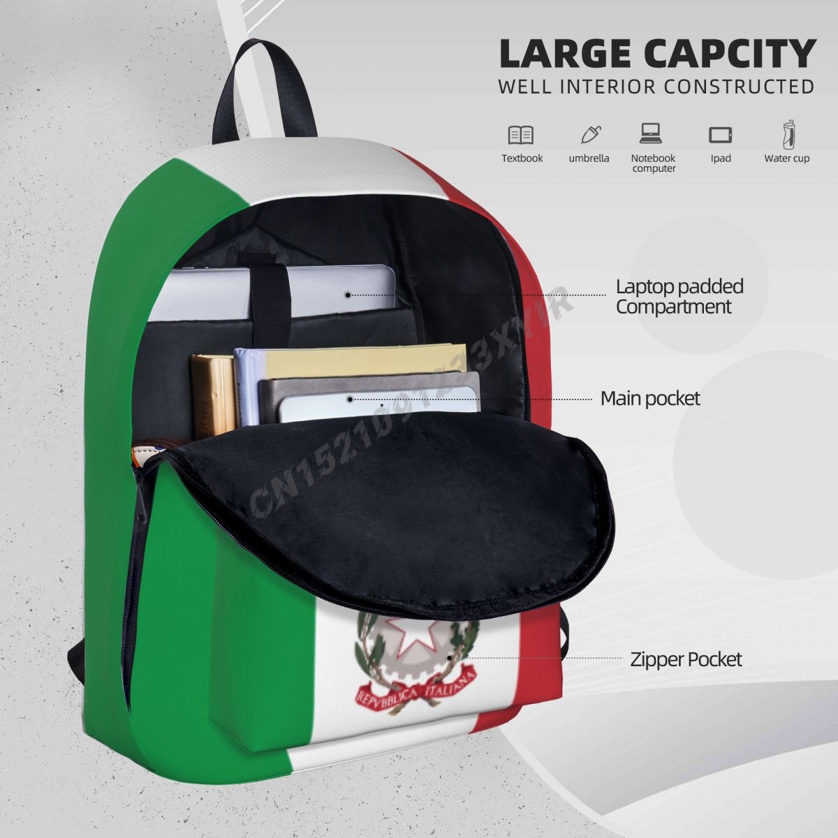 ユニセックスバックパックイタリア国旗イタリアステッチ通学メッ - Travel Accessories Italy のレビューと価格
