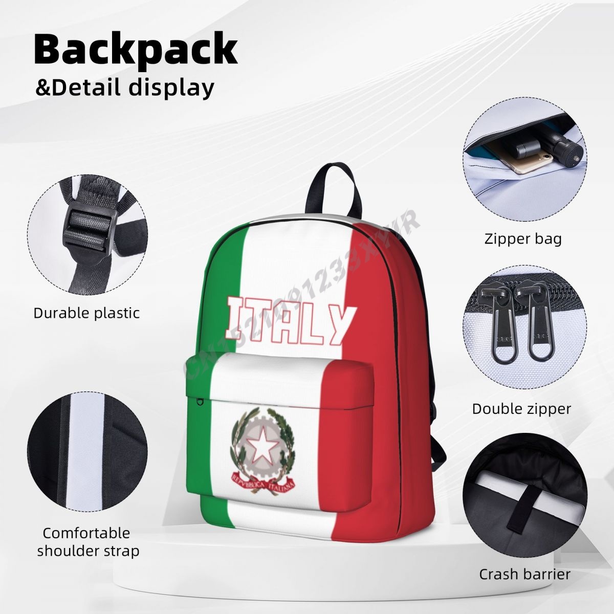 ユニセックスバックパックイタリア国旗イタリアステッチ通学メッ - Travel Accessories Italy のレビューと価格