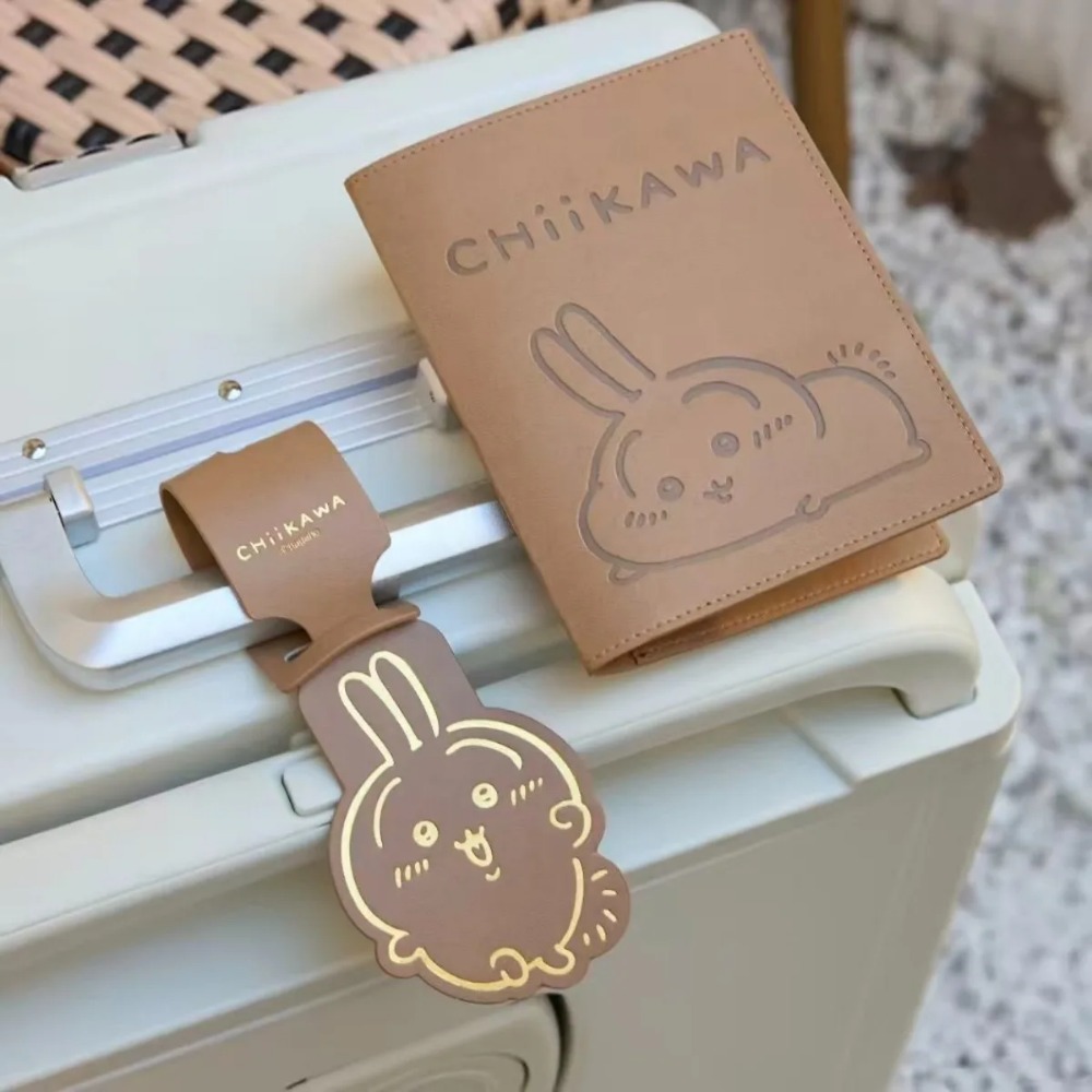 かわいい革製荷物タグ ゴールド刻印 キュートなちいかわうさぎ - Travel Accessories Japan のレビューと価格