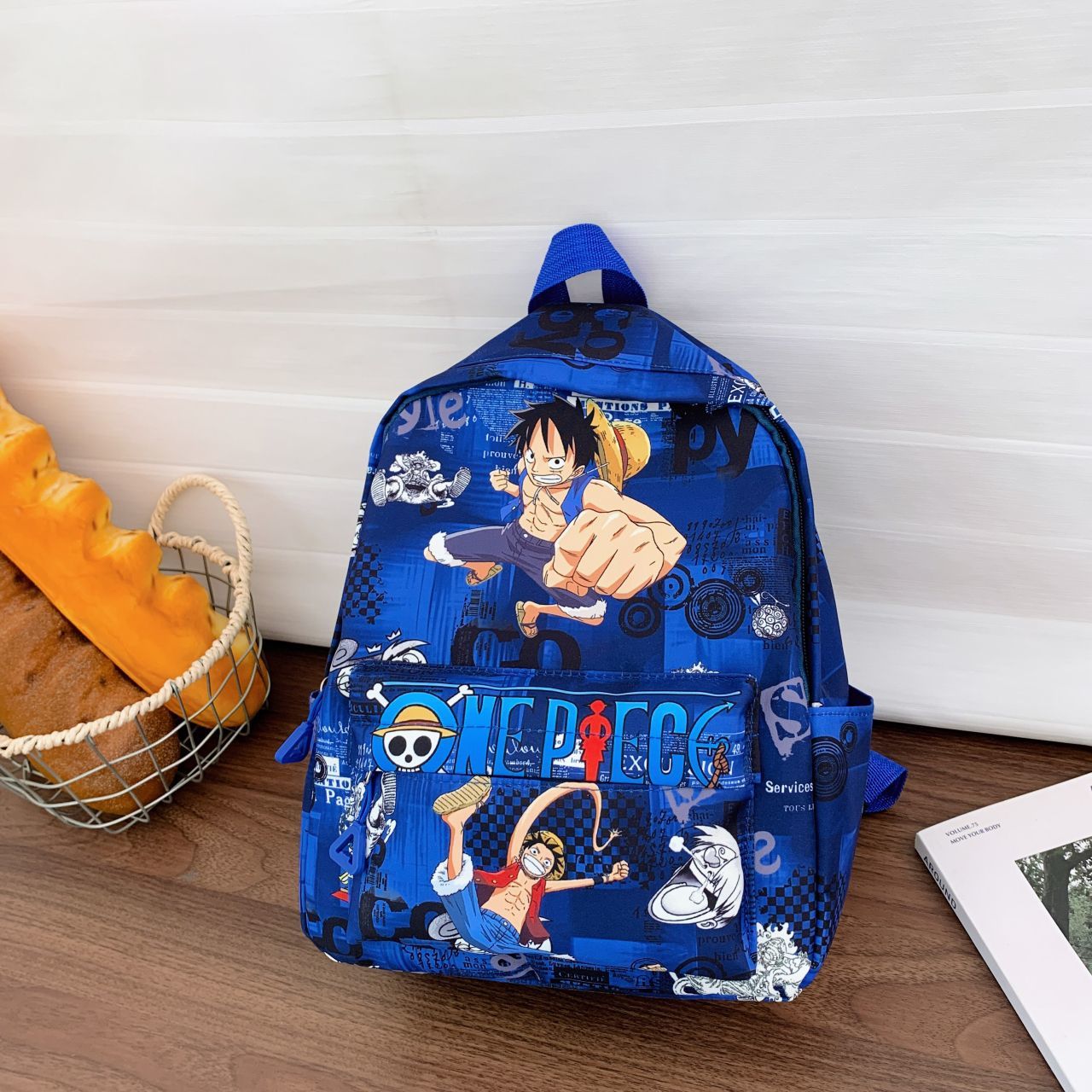 ワンピースパターンバックパックマルチポケット防水学生スクール - Travel Accessories As Gifts のレビューと価格