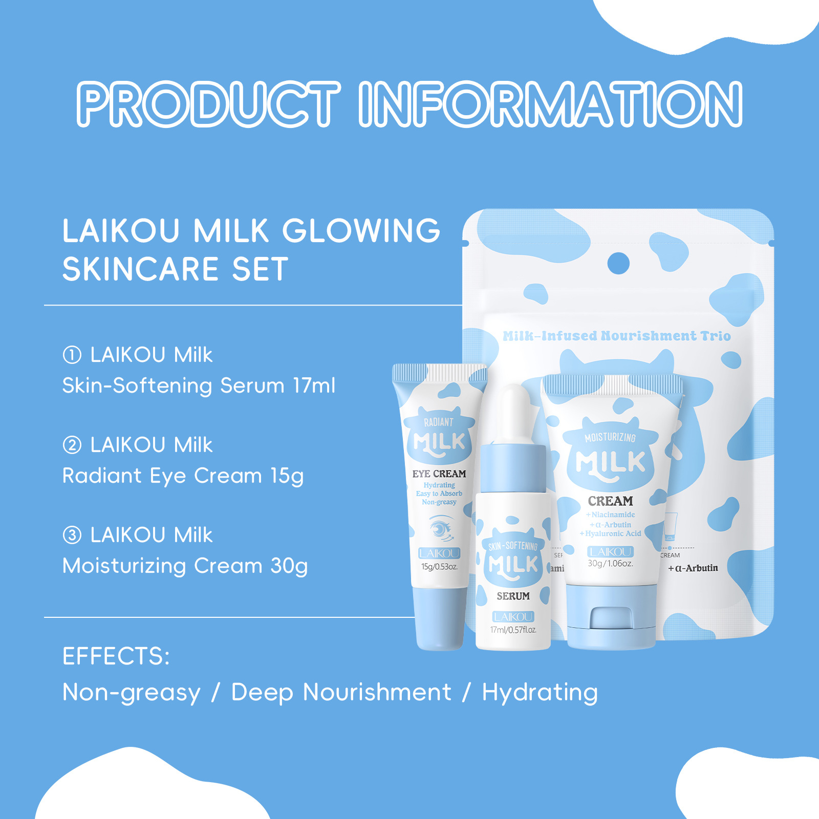 LAIKOU ミルク 3点トラベルスキンケアセット 17ml - Travel Accessories Set のレビューと価格