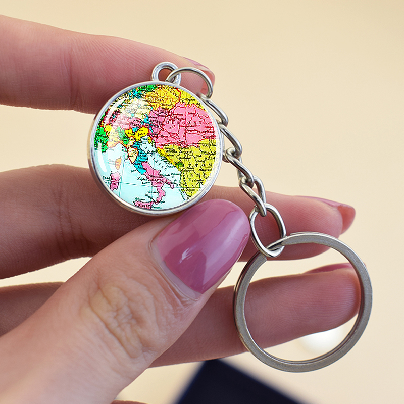 フランスのポーランドの国の地図,ガラス玉,キーホルダー,リン - Travel Accessories Italy のレビューと価格