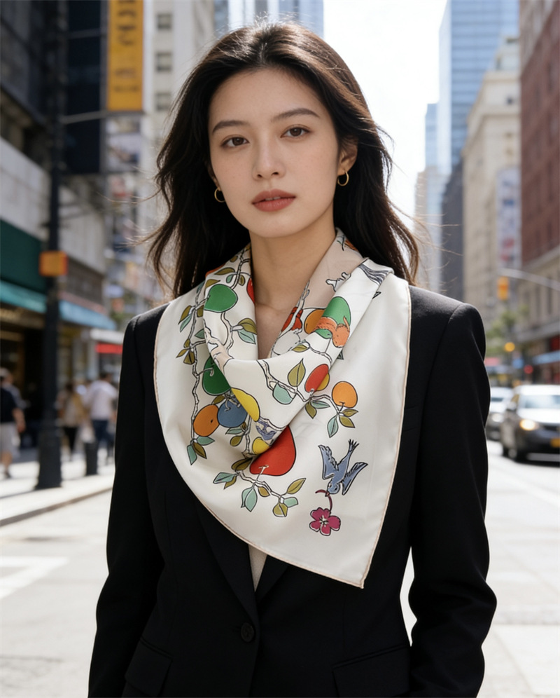 AB フェイスプリントシルクスカーフ 18 ミリメートル女性 - Travel Accessories Luxury のレビューと価格