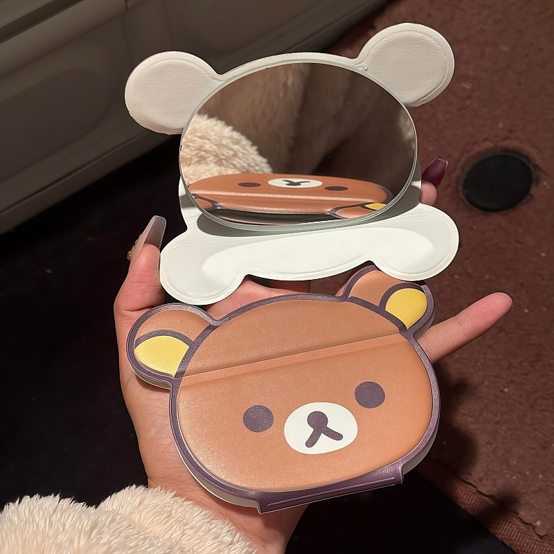 リラックマ折りたたみ化粧鏡かわいいシンプルなポータブル手持ち - Travel Accessories Store のレビューと価格