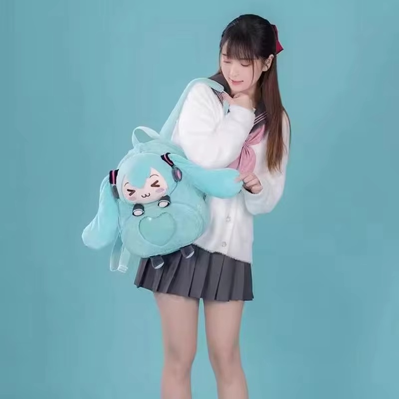 初音ミク甘くてかわいいアニメ刺繍ソフトぬいぐるみバックパック - Travel Accessories Japan のレビューと価格