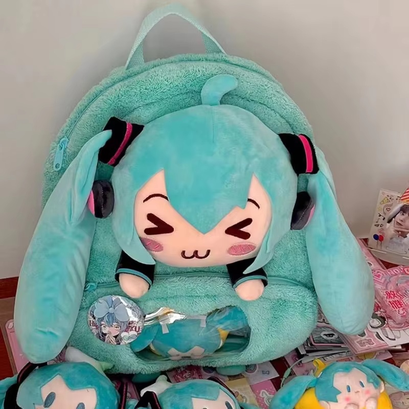 初音ミク甘くてかわいいアニメ刺繍ソフトぬいぐるみバックパック - Travel Accessories Japan のレビューと価格