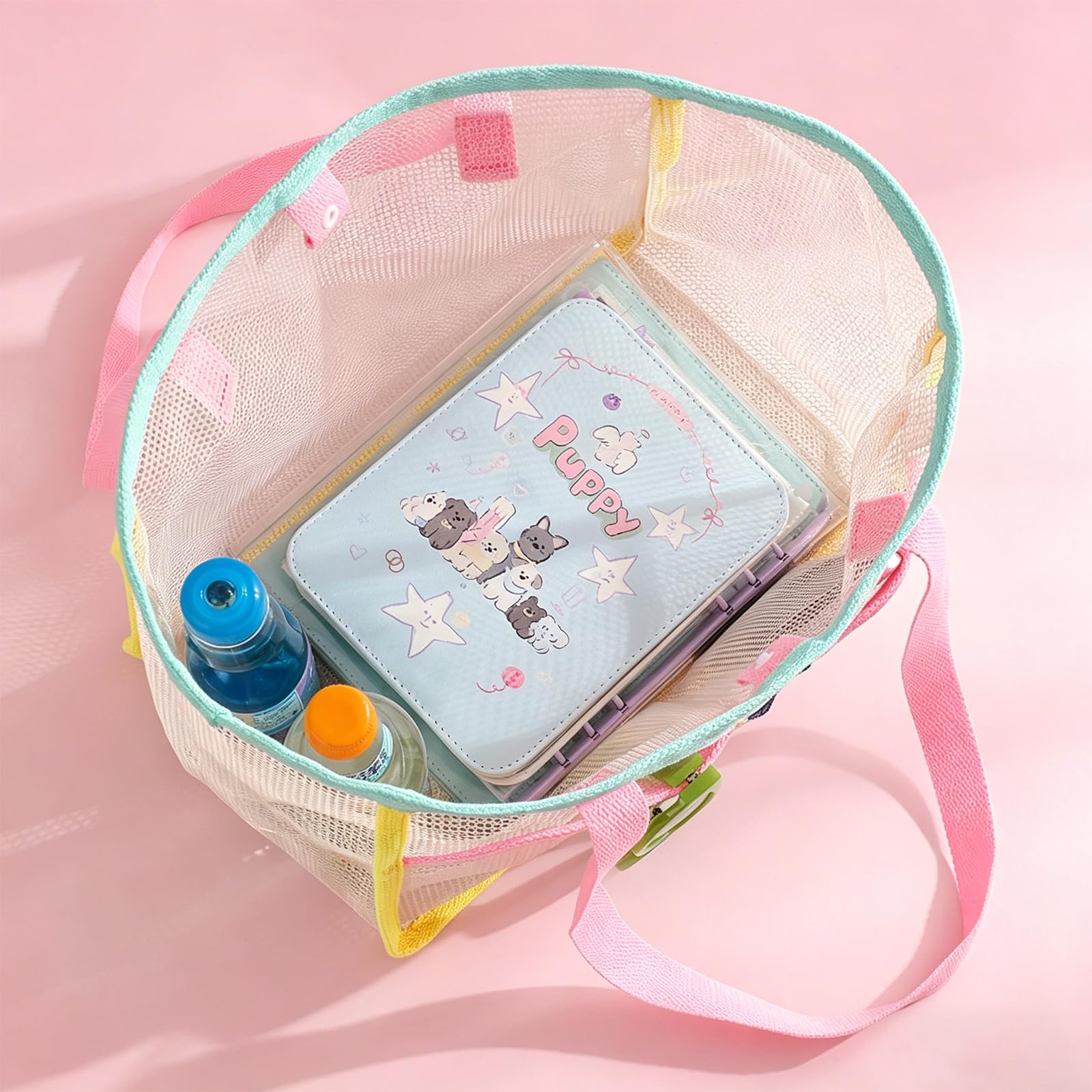 女性用ビーチバッグ カラフルな折りたたみ式ネットサンドトート - Travel Accessories Store のレビューと価格