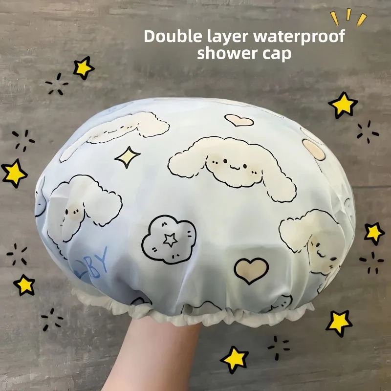 ハローキティプリント二重層防水シャワーキャップかわいい漫画再 - Travel Accessories Japan のレビューと価格