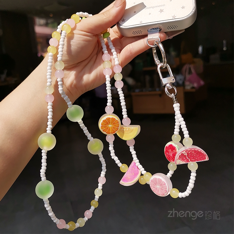 携帯電話チェーン、女性用クロスボディフルーツスライスビーズチ - Travel Accessories High End のレビューと価格