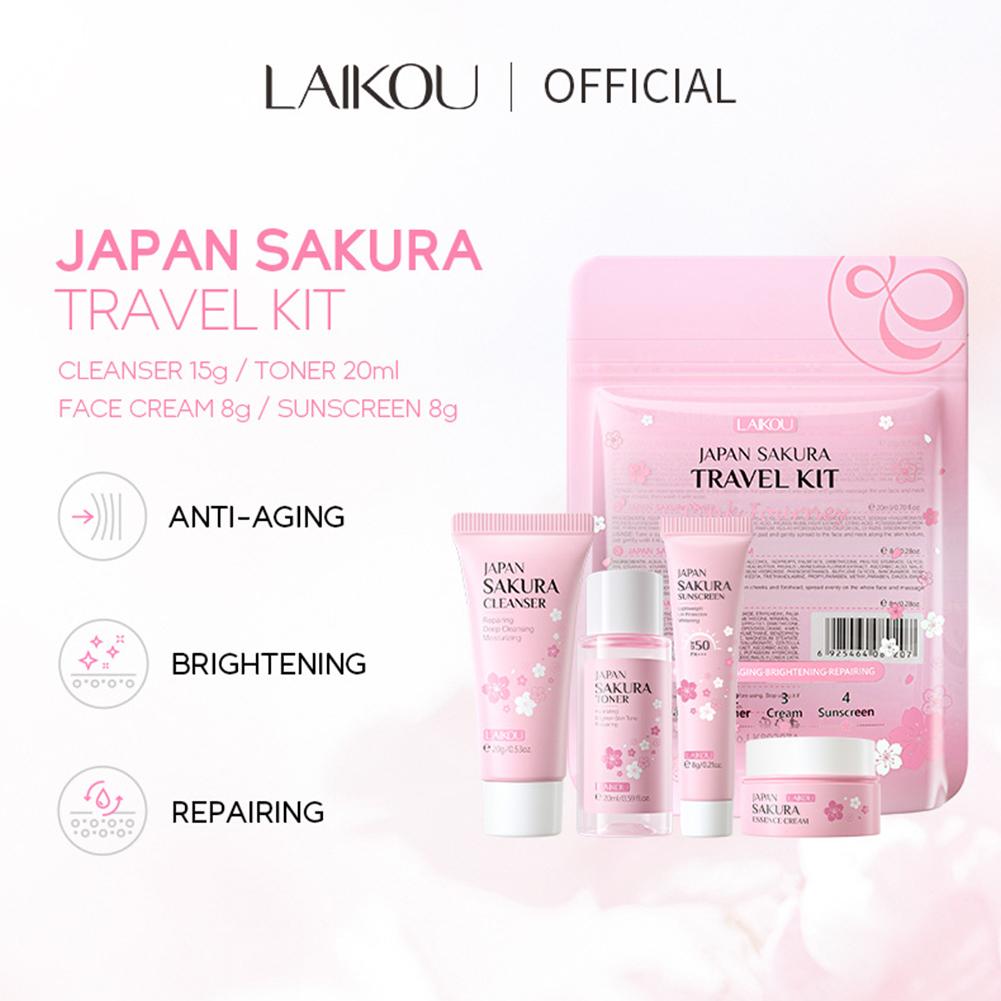 さくらスキンケアセット洗顔料、美容液、トナー、日焼け止め、フ - Travel Accessories Set のレビューと価格